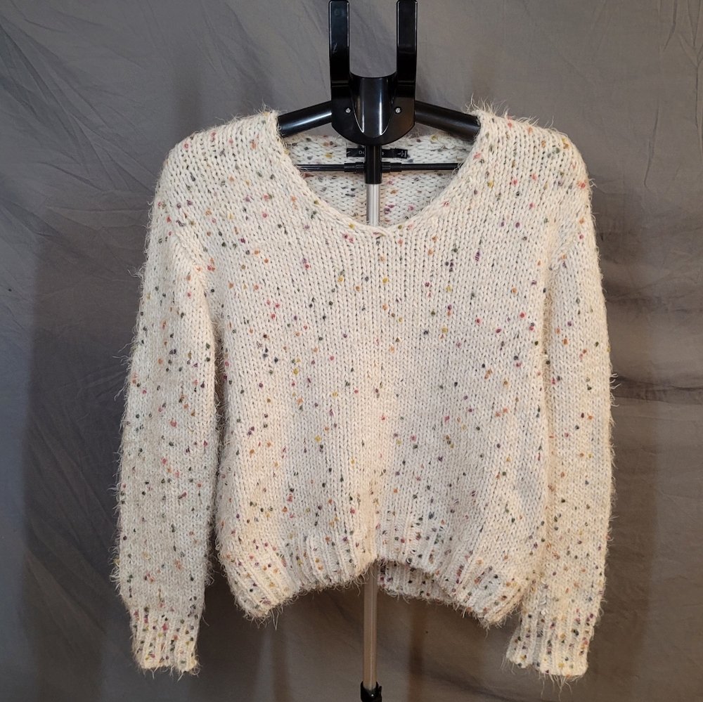 Cozy and Colorful Speckled Knit Sweater by Doe & Rae